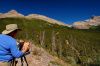 Susi painting Mount Cirrus in Alberta, Canada 1