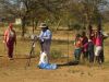 Susi painting on Saturday afternoon at Habitat office in Mahalapye, Botswana